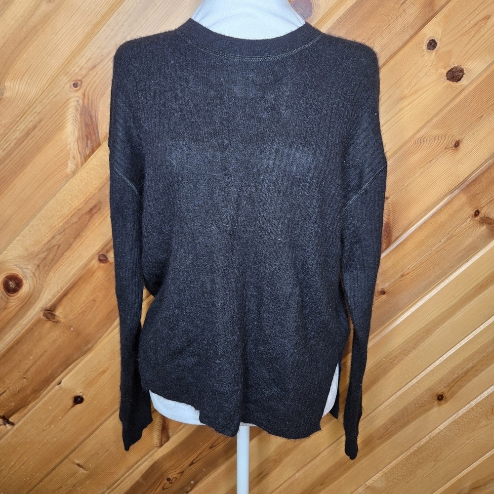 Madewell Alpaca Blend‎ Black Womens Sweater Medium Split Hem
